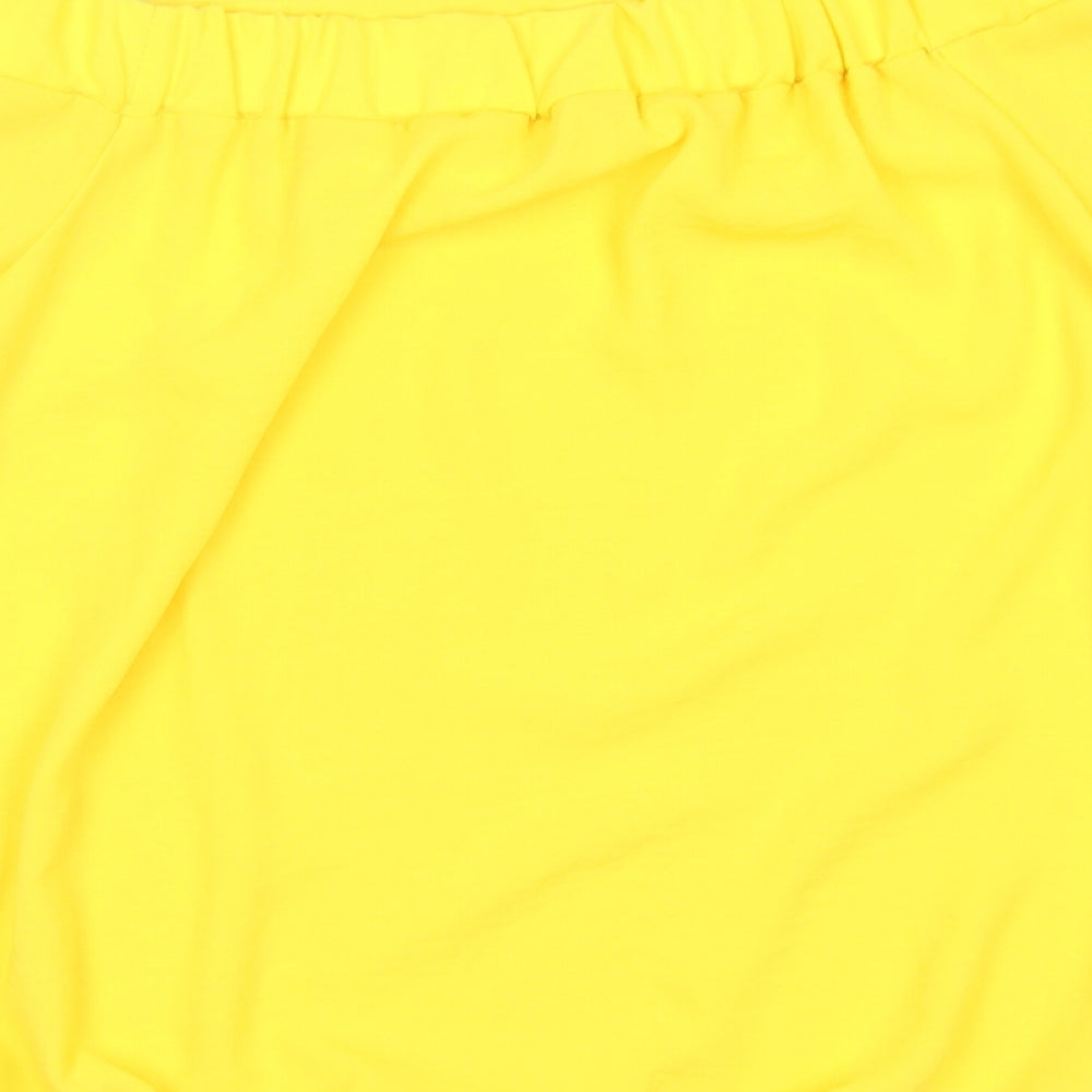 TU Womens Yellow  Polyester Basic Blouse Size 14 Off the Shoulder