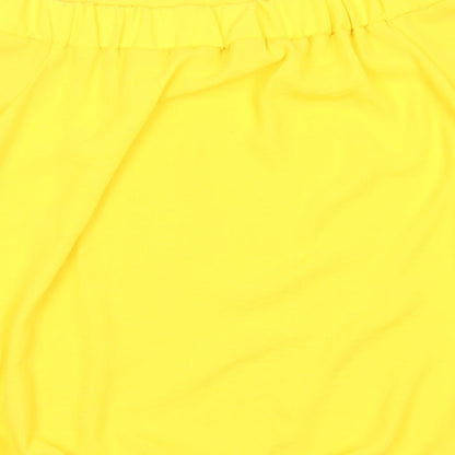 TU Womens Yellow  Polyester Basic Blouse Size 14 Off the Shoulder