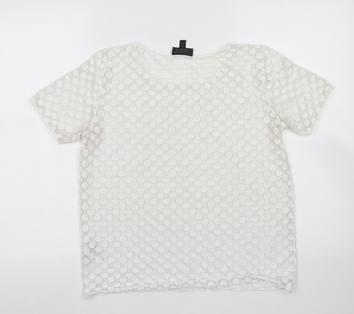 Womens UK Size 8 Topshop White Basic T-Shirt