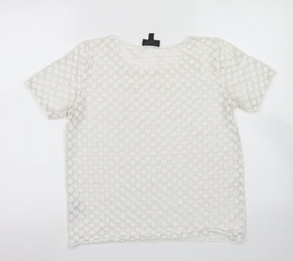 Womens UK Size 8 Topshop White Basic T-Shirt