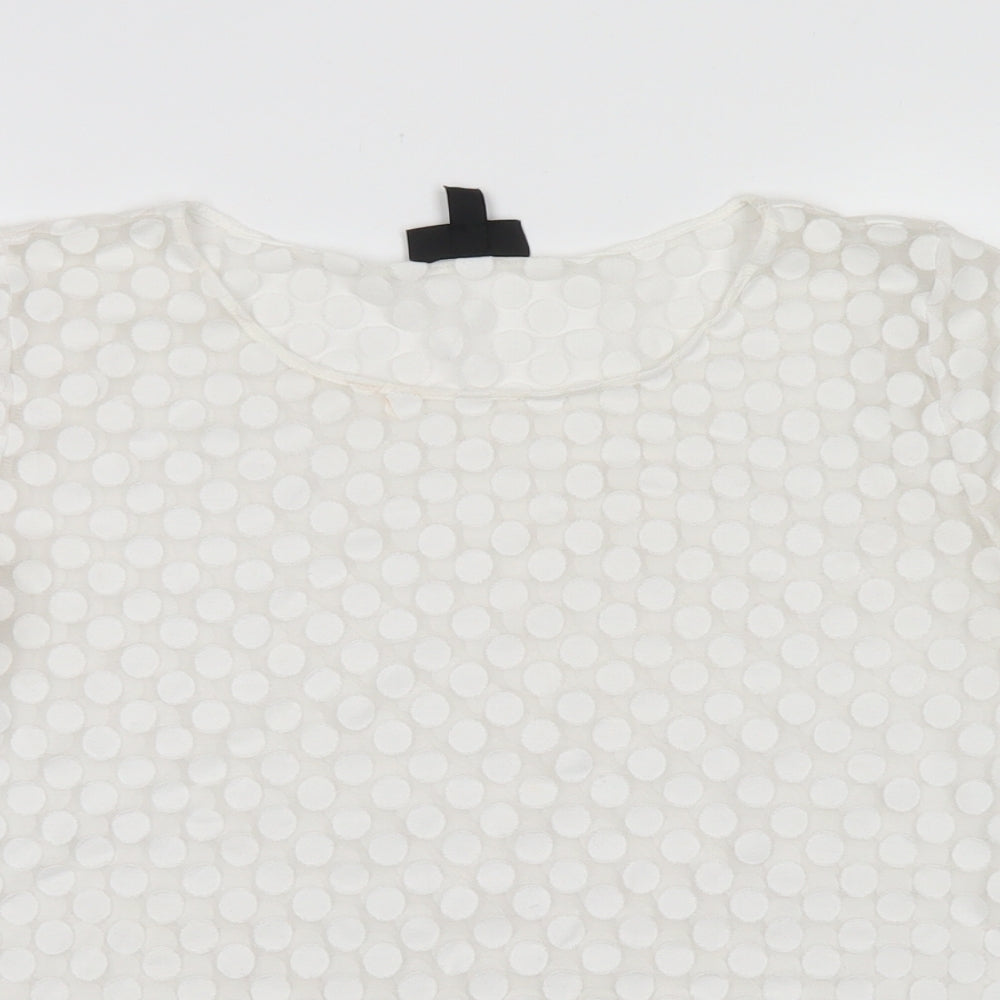 Womens UK Size 8 Topshop White Basic T-Shirt
