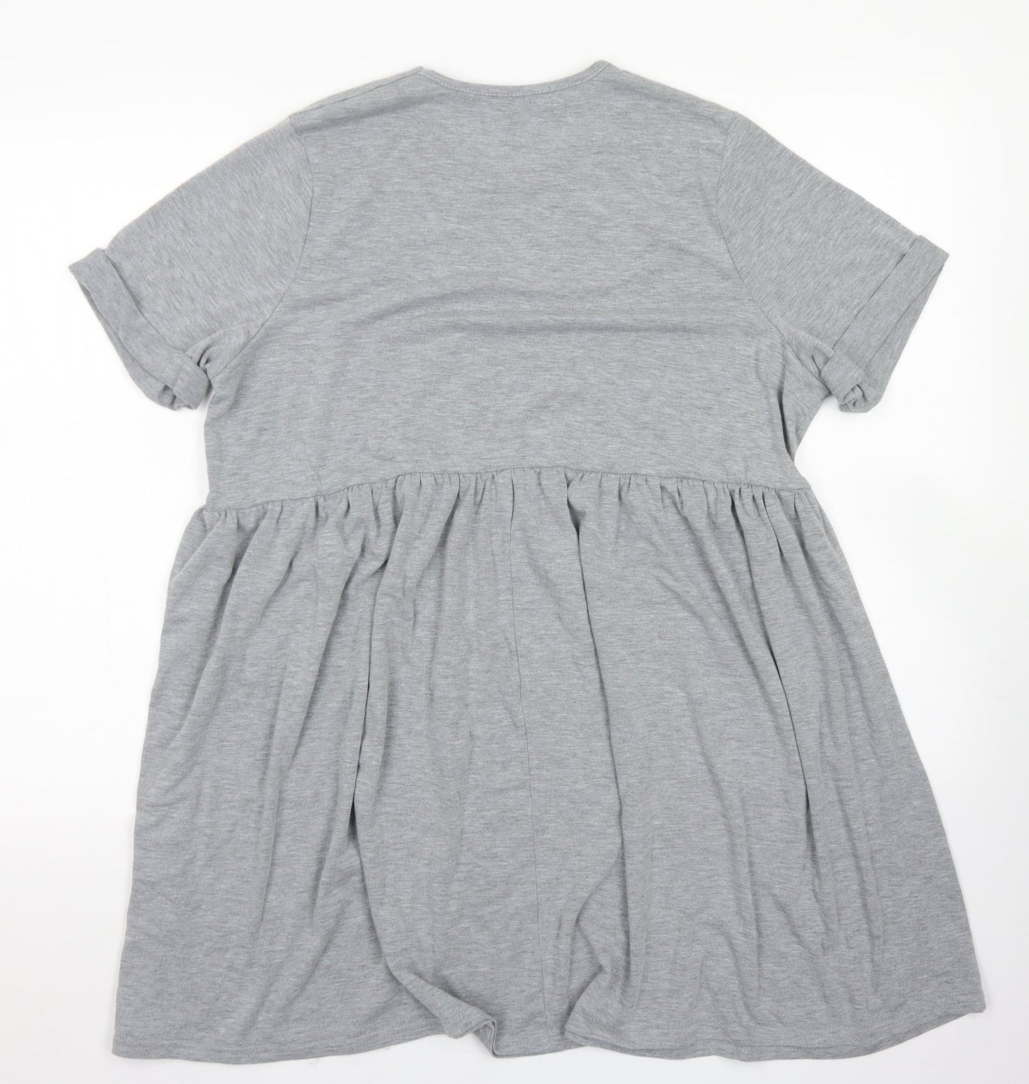 PRETTYLITTLETHING Womens Grey  Viscose Skater Dress  Size 6  Crew Neck