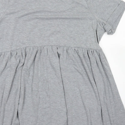 PRETTYLITTLETHING Womens Grey  Viscose Skater Dress  Size 6  Crew Neck