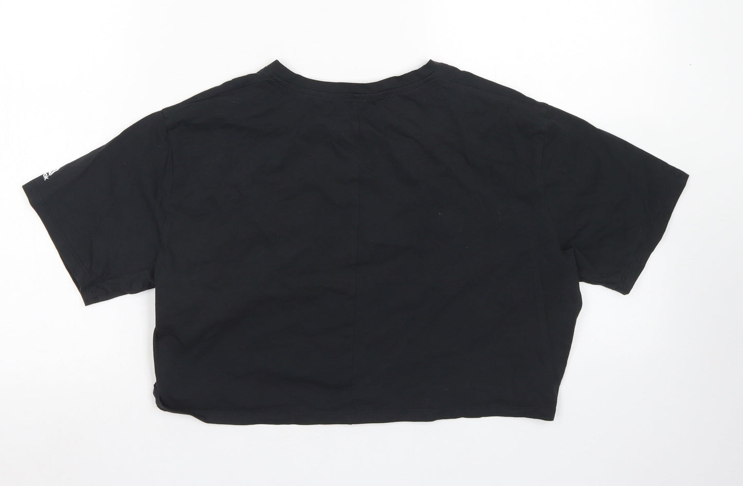 Womens UK Size XS Reebok Black Cropped T-Shirt