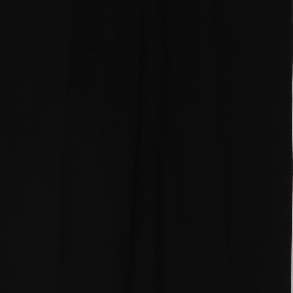 Topshop Womens Black  Polyester Trousers  Size 10 L34 in Regular Hook & Eye