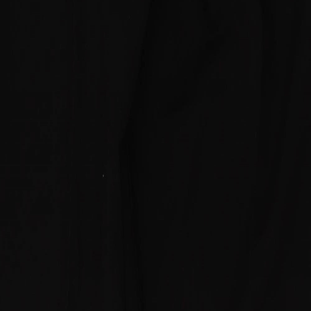 Topshop Womens Black  Polyester Trousers  Size 10 L34 in Regular Hook & Eye
