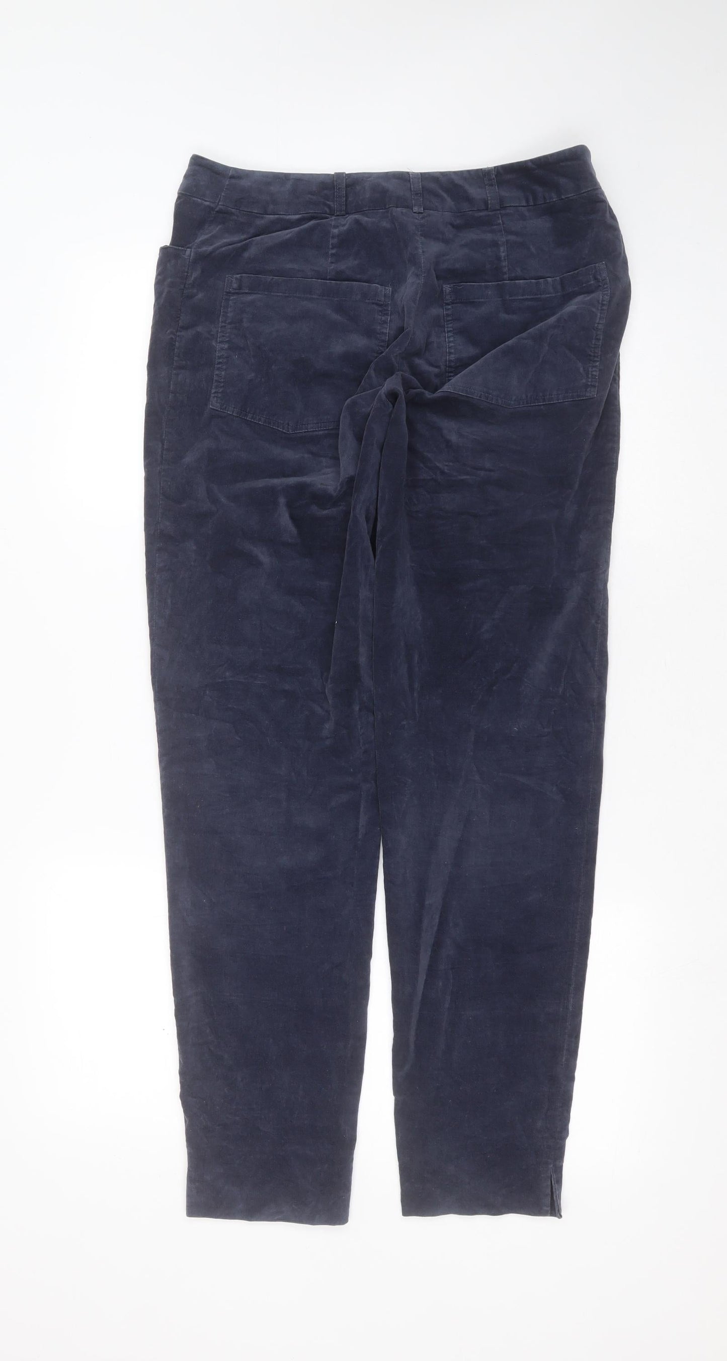 EVELIN BRANDT Womens Blue  Cotton Trousers  Size 10 L30 in Regular Zip