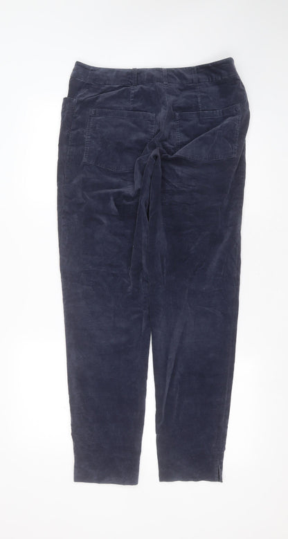 EVELIN BRANDT Womens Blue  Cotton Trousers  Size 10 L30 in Regular Zip
