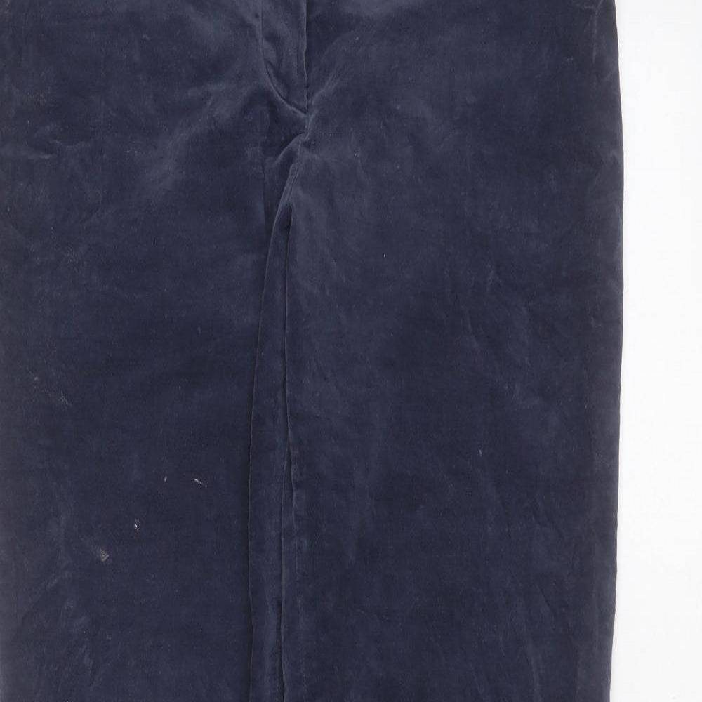 EVELIN BRANDT Womens Blue  Cotton Trousers  Size 10 L30 in Regular Zip