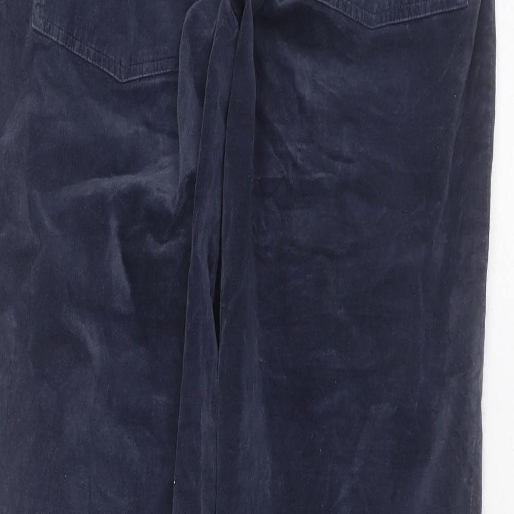 EVELIN BRANDT Womens Blue  Cotton Trousers  Size 10 L30 in Regular Zip