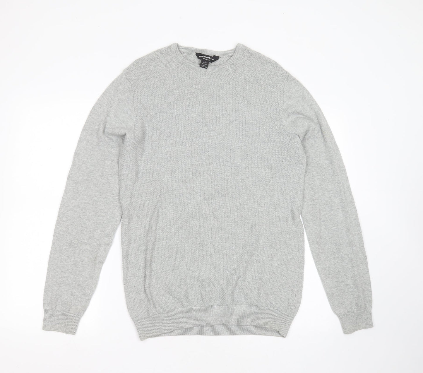 Cedar Wood State Mens Grey Round Neck  Cotton Pullover Jumper Size S