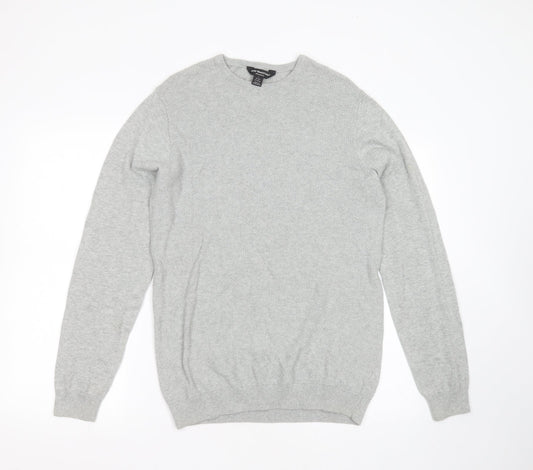 Cedar Wood State Mens Grey Round Neck  Cotton Pullover Jumper Size S