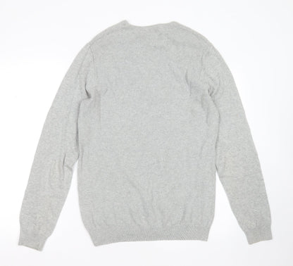 Cedar Wood State Mens Grey Round Neck  Cotton Pullover Jumper Size S