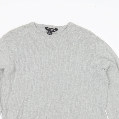 Cedar Wood State Mens Grey Round Neck  Cotton Pullover Jumper Size S