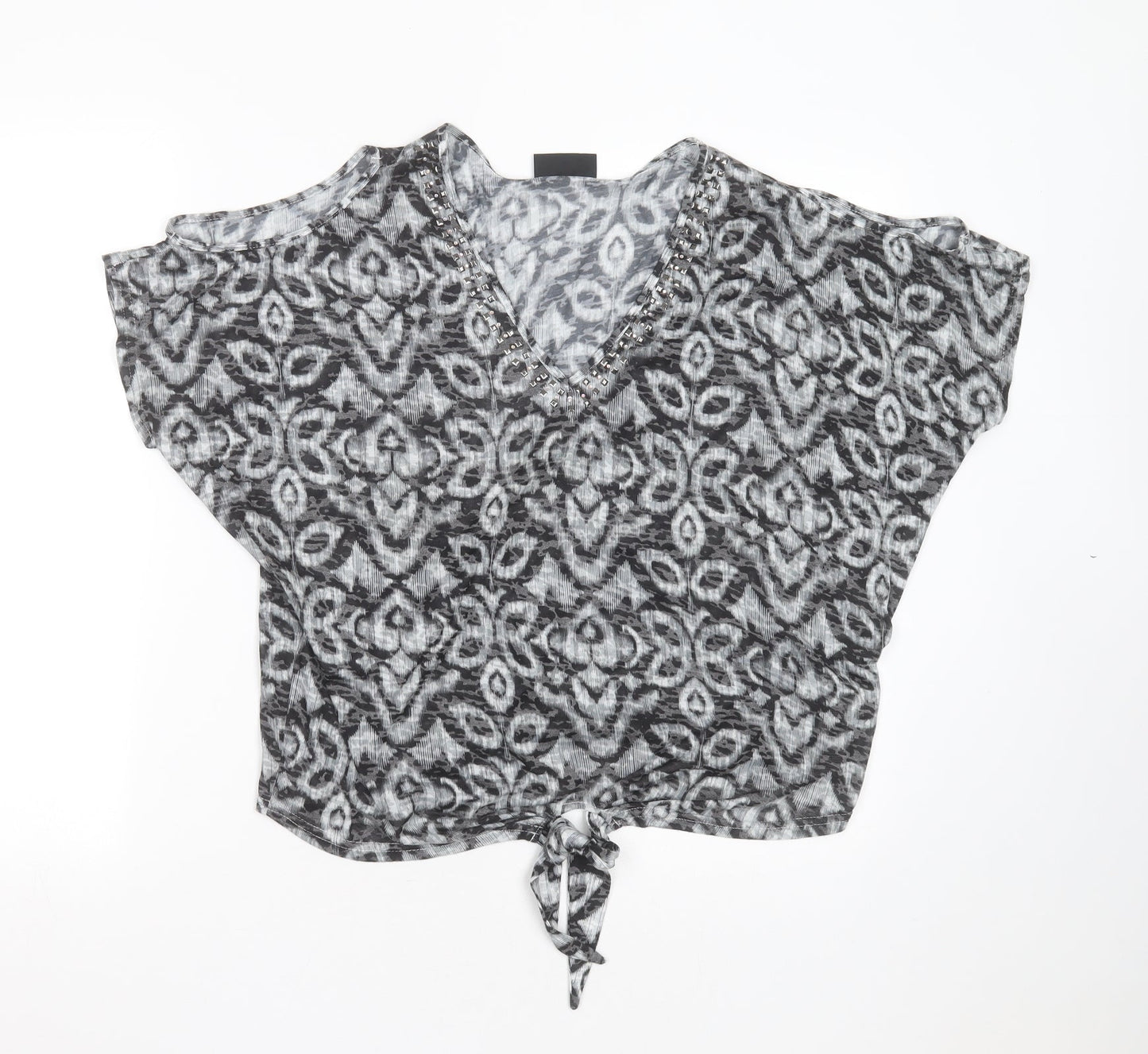 Womens UK Size S Wallis Black Basic Blouse