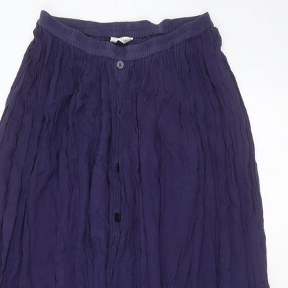 Pa lucci Womens Blue  Viscose A-Line Skirt Size 28 in   Button