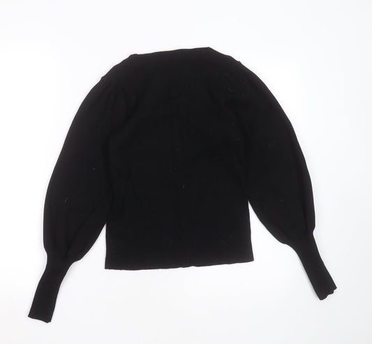 F&F Womens Black Round Neck  Viscose Pullover Jumper Size 12