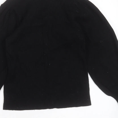 F&F Womens Black Round Neck  Viscose Pullover Jumper Size 12