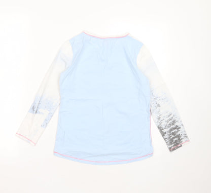 Peanuts Girls White Solid Cotton Blend Top Pyjama Top Size 9-10 Years   - snow much fun