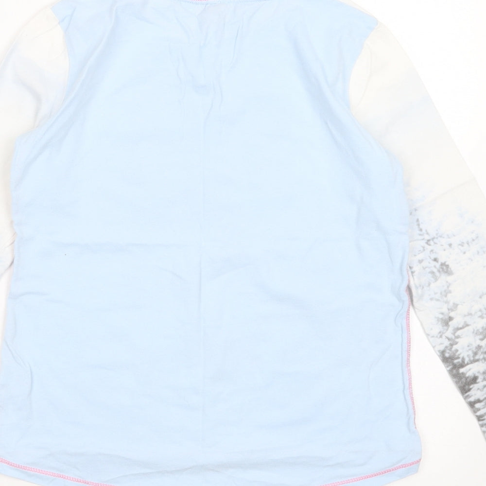 Peanuts Girls White Solid Cotton Blend Top Pyjama Top Size 9-10 Years   - snow much fun