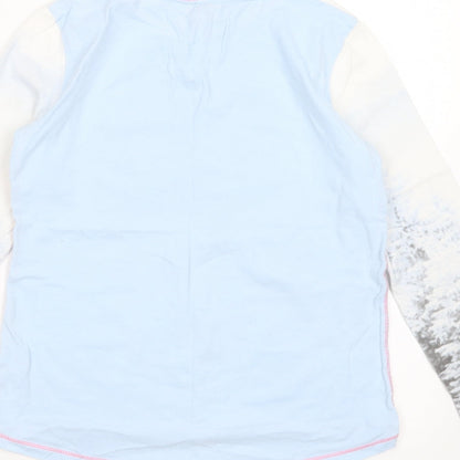 Peanuts Girls White Solid Cotton Blend Top Pyjama Top Size 9-10 Years   - snow much fun