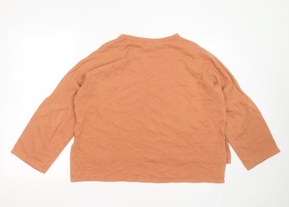 PRETTYLITTLETHING Womens Brown  Cotton Pullover Sweatshirt Size 10   - cropped