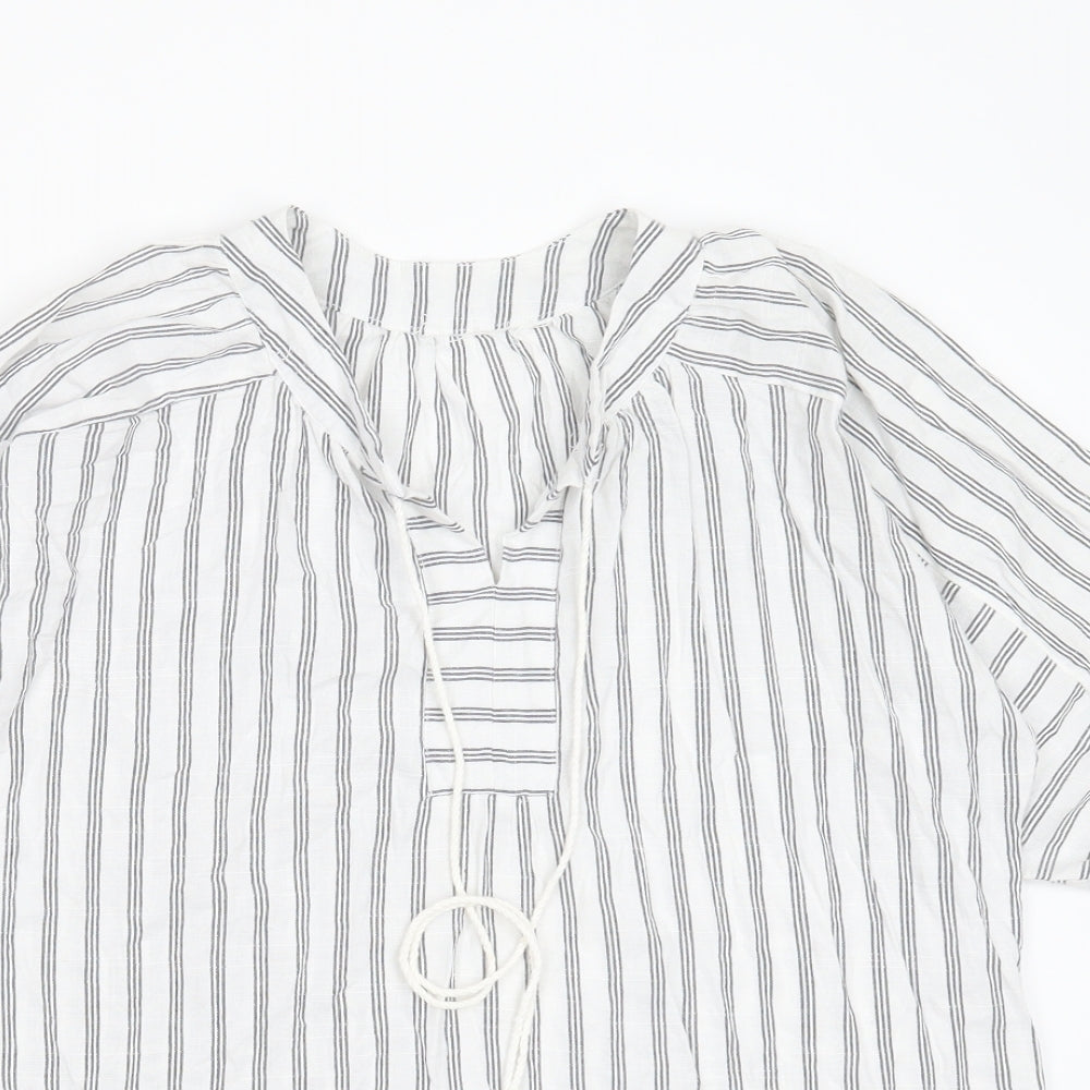 Womens UK Size S Preworn White Basic Blouse