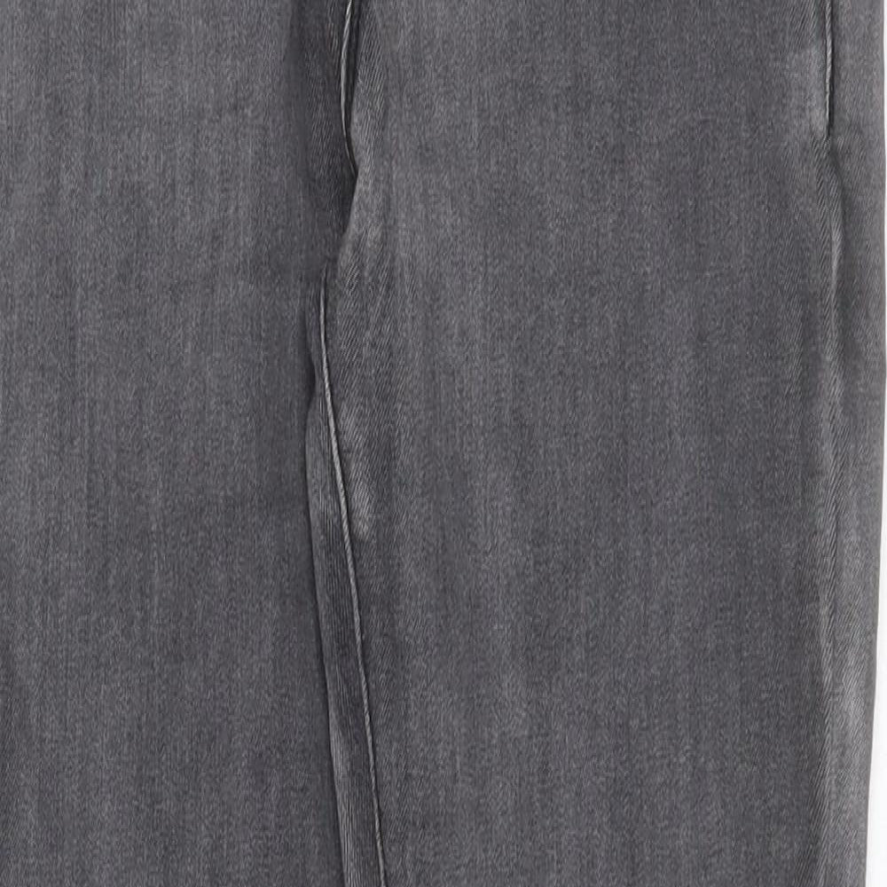 PRETTYLITTLETHING Womens Grey  Cotton Skinny Jeans Size 10 L28 in Extra-Slim