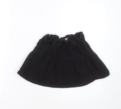 LEFTIES Girls Black  Cotton Mini Skirt Size 9-10 Years  Regular