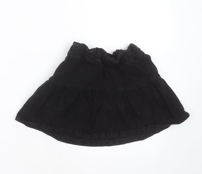 LEFTIES Girls Black  Cotton Mini Skirt Size 9-10 Years  Regular