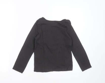 INEXTENSO Girls Grey  Cotton Basic T-Shirt Size 8 Years Round Neck  - heart