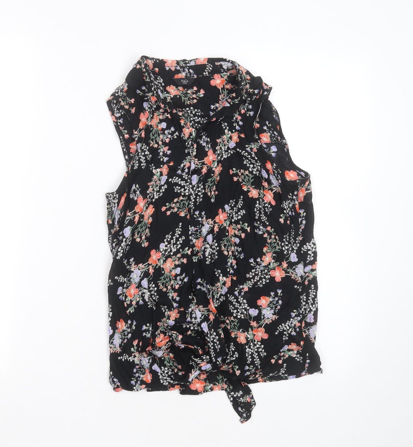 Womens UK Size 8 M&Co Black Basic Blouse