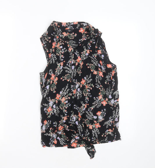 Womens UK Size 8 M&Co Black Basic Blouse