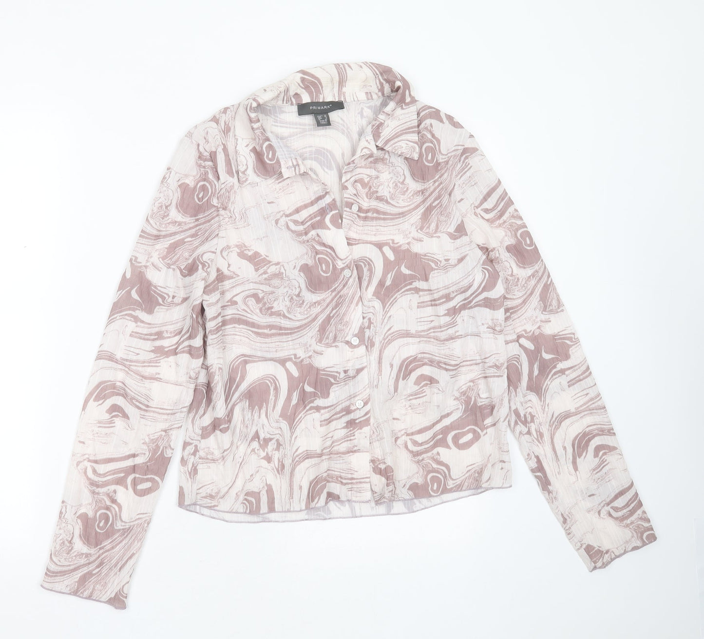 Primark Womens Purple  Polyester Basic Blouse Size 10 Collared