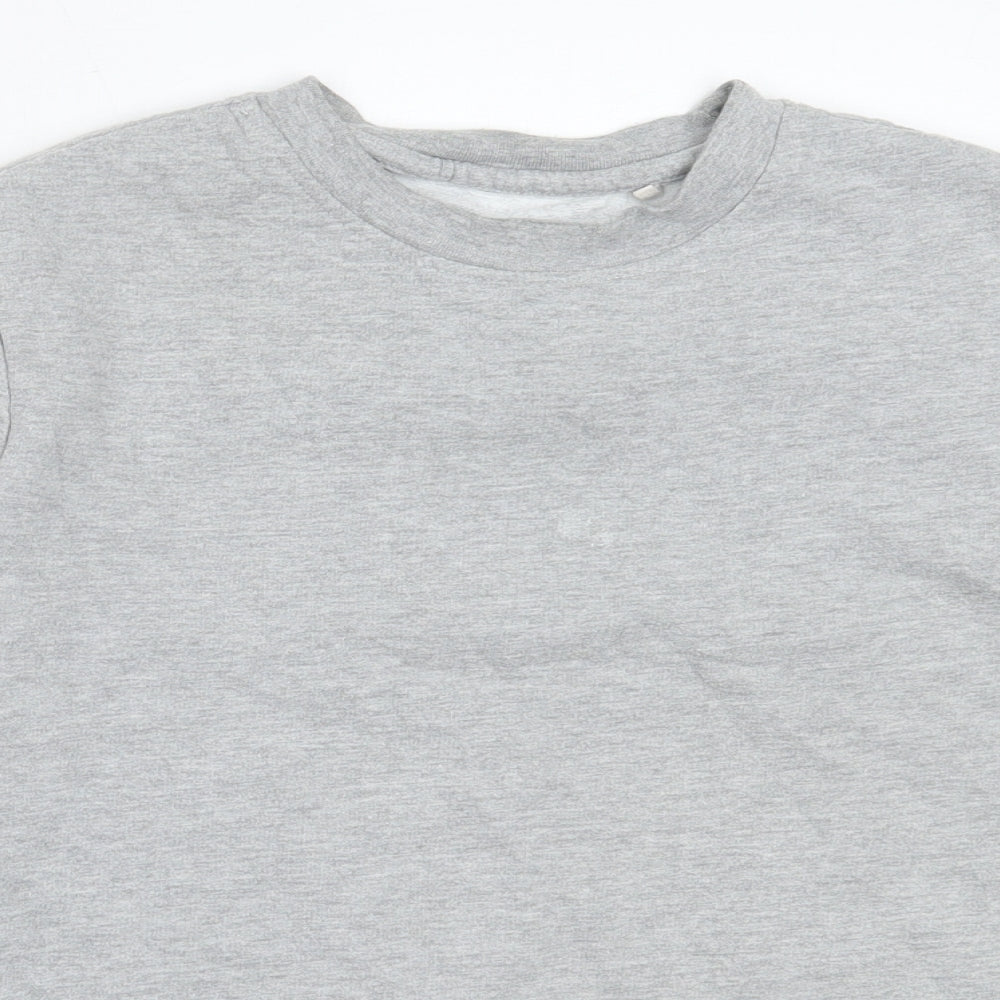 Bershka Womens Grey  Cotton Pullover Sweatshirt Size S