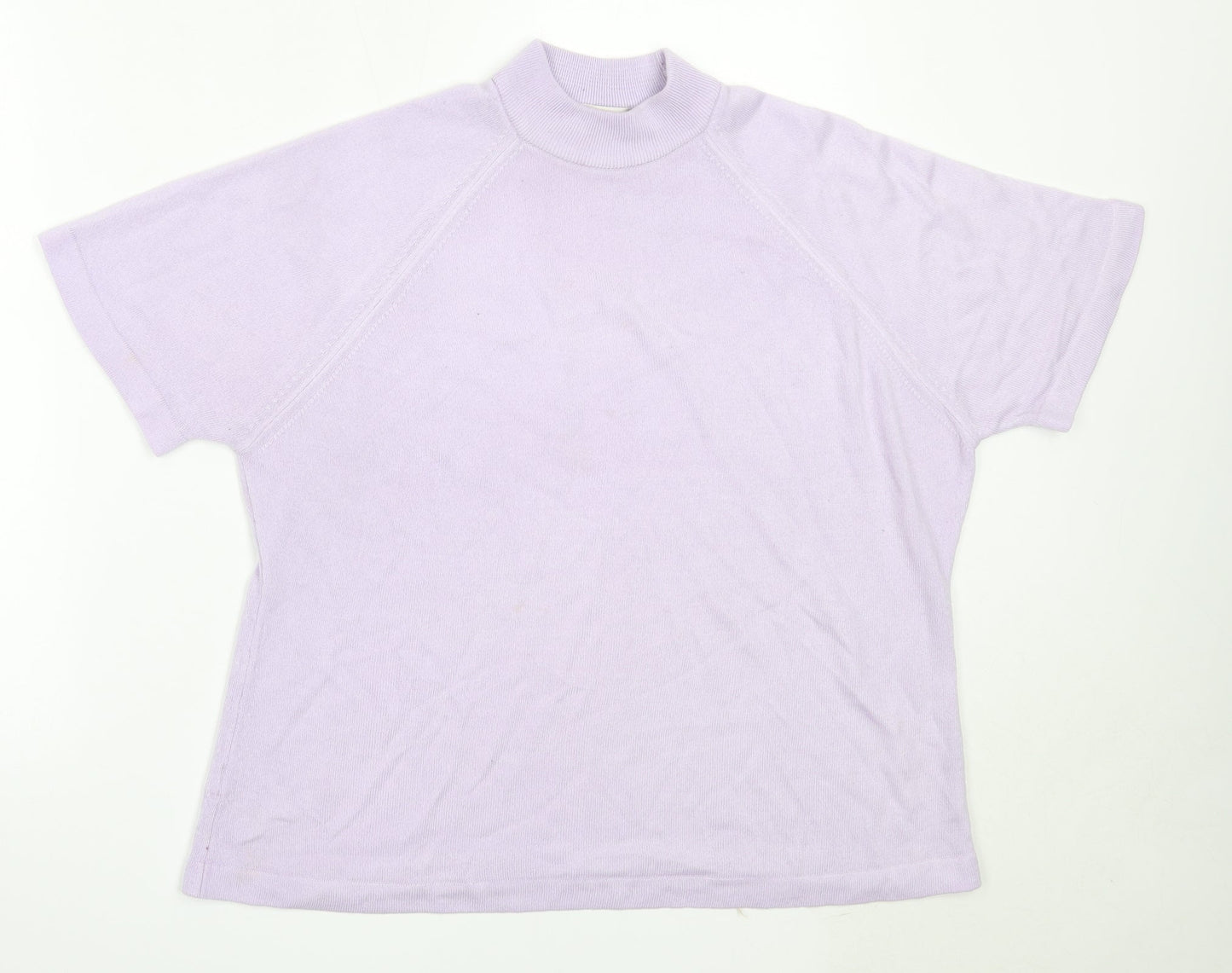 George Womens Purple High Neck  Acrylic Pullover Jumper Size 18