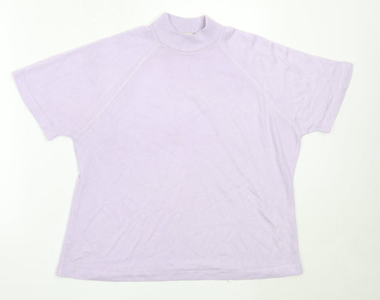 George Womens Purple High Neck  Acrylic Pullover Jumper Size 18
