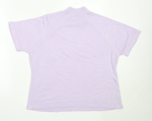 George Womens Purple High Neck  Acrylic Pullover Jumper Size 18