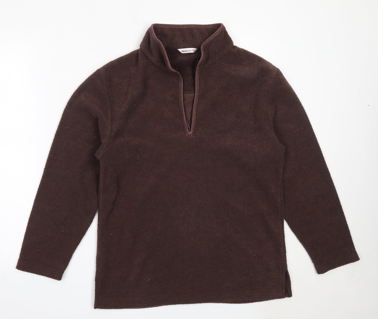 Bonmarché Womens Brown  Polyester Henley Sweatshirt Size S