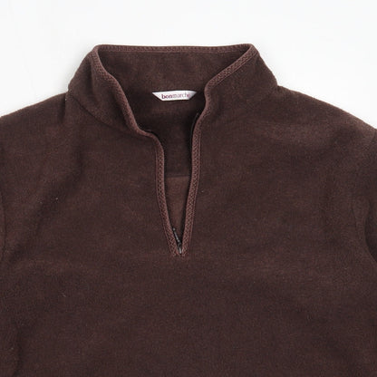Bonmarché Womens Brown  Polyester Henley Sweatshirt Size S