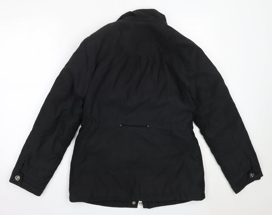 Per Una Womens Black   Overcoat Coat Size S