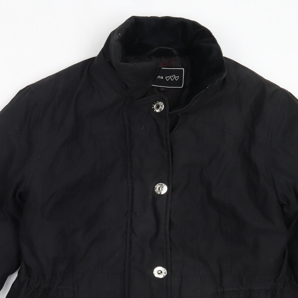 Per Una Womens Black   Overcoat Coat Size S