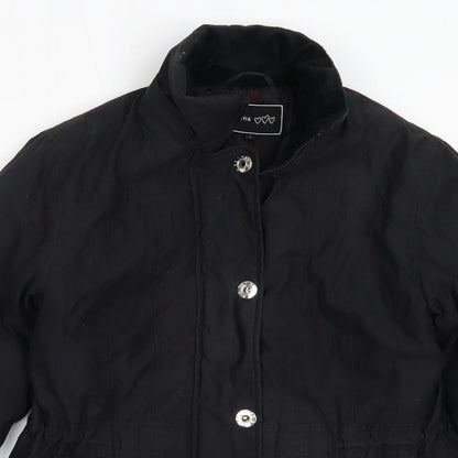 Per Una Womens Black   Overcoat Coat Size S