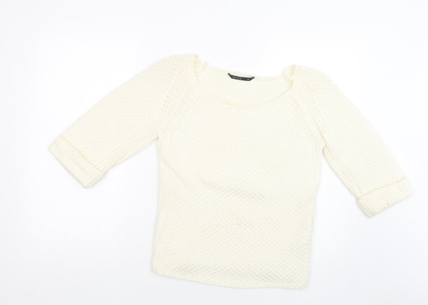 Womens UK Size 8 Miso Ivory Pullover Jumper