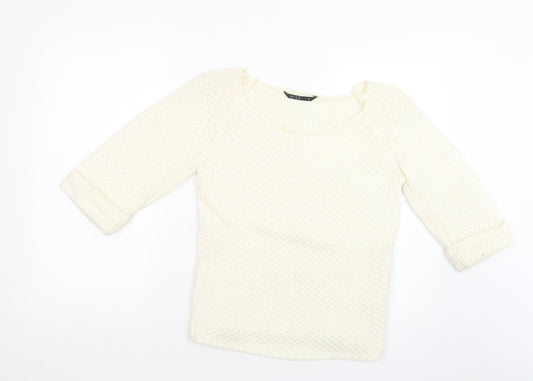 Womens UK Size 8 Miso Ivory Pullover Jumper