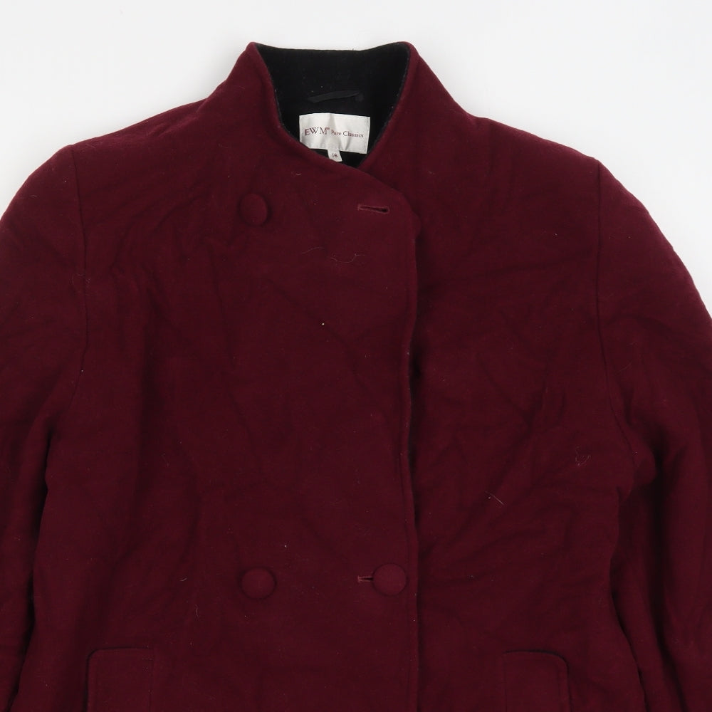 Womens UK Size 16 EWM Red Pea Coat