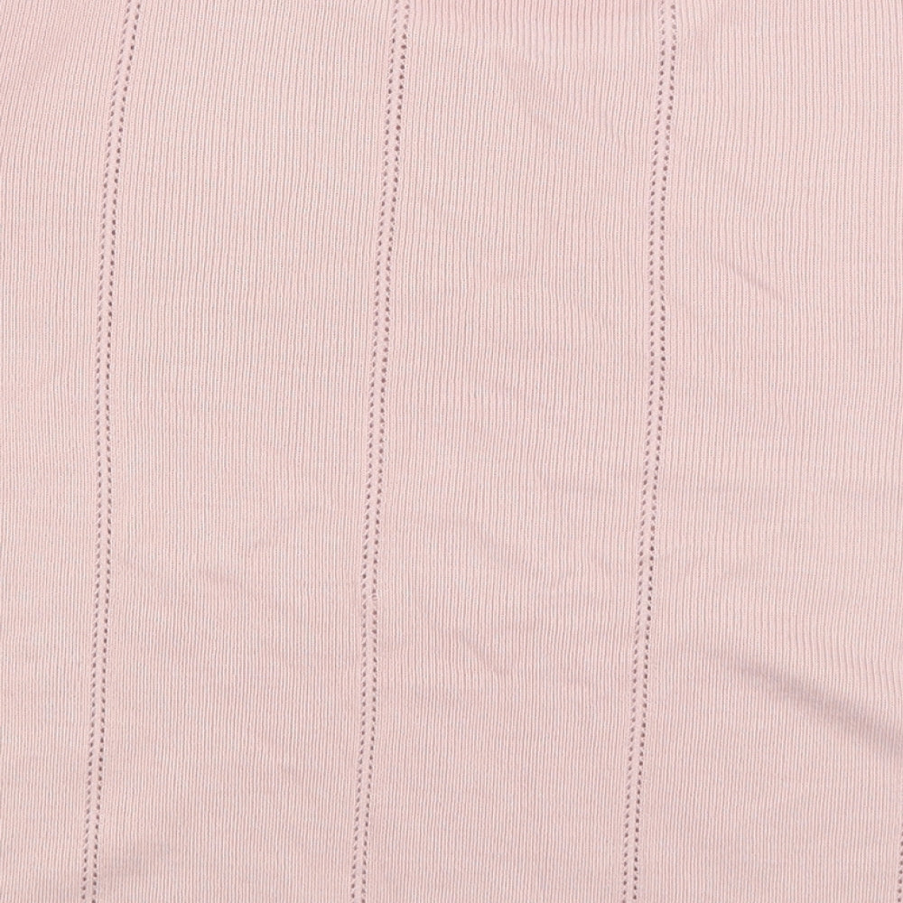 BHS Womens Pink Round Neck  Acrylic Pullover Jumper Size 16