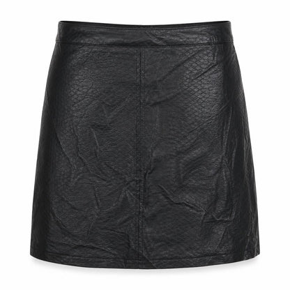 F&F Womens Black  Polyurethane A-Line Skirt Size 6   Zip