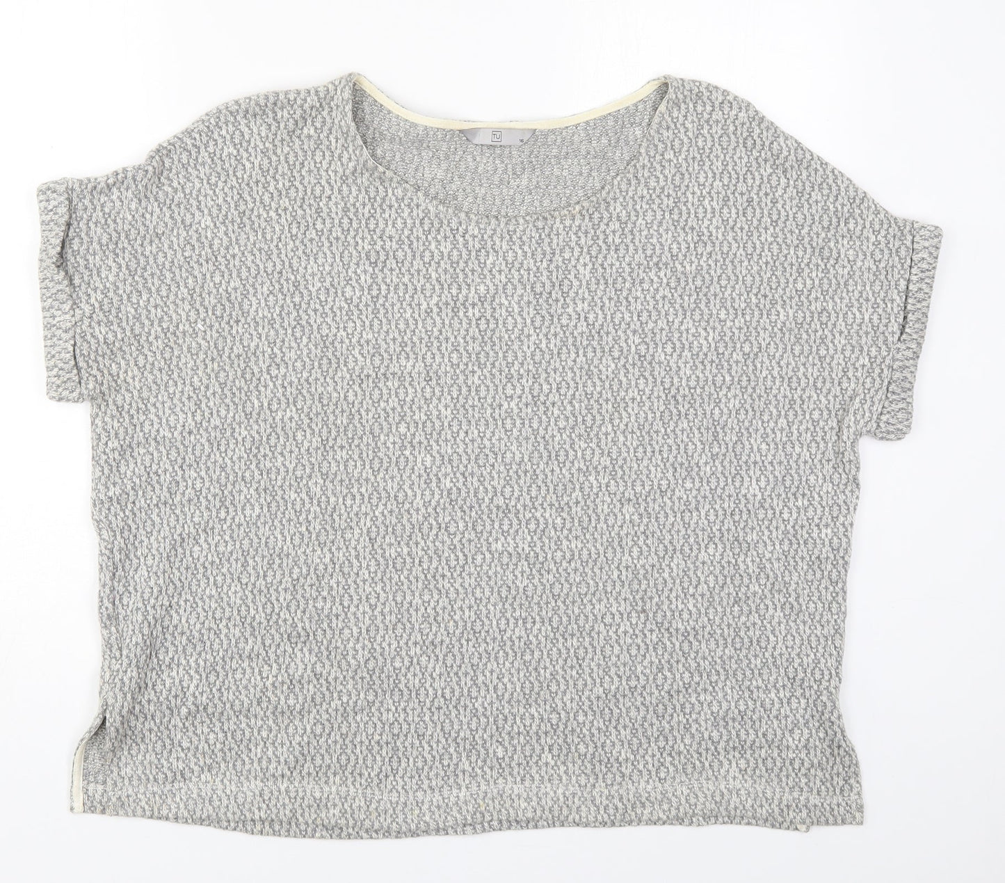 TU Womens Grey Round Neck  Polyester Pullover Jumper Size 16