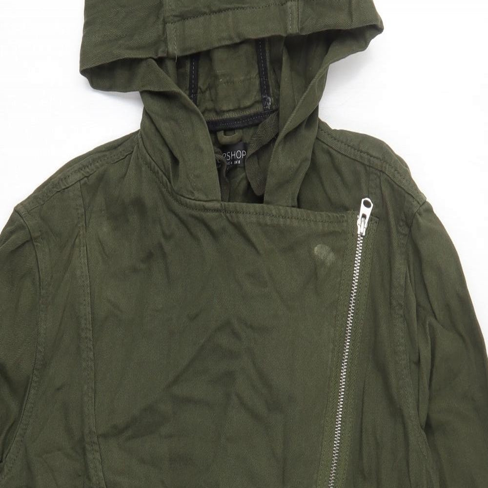 Topshop Womens Green   Jacket  Size 8  Zip